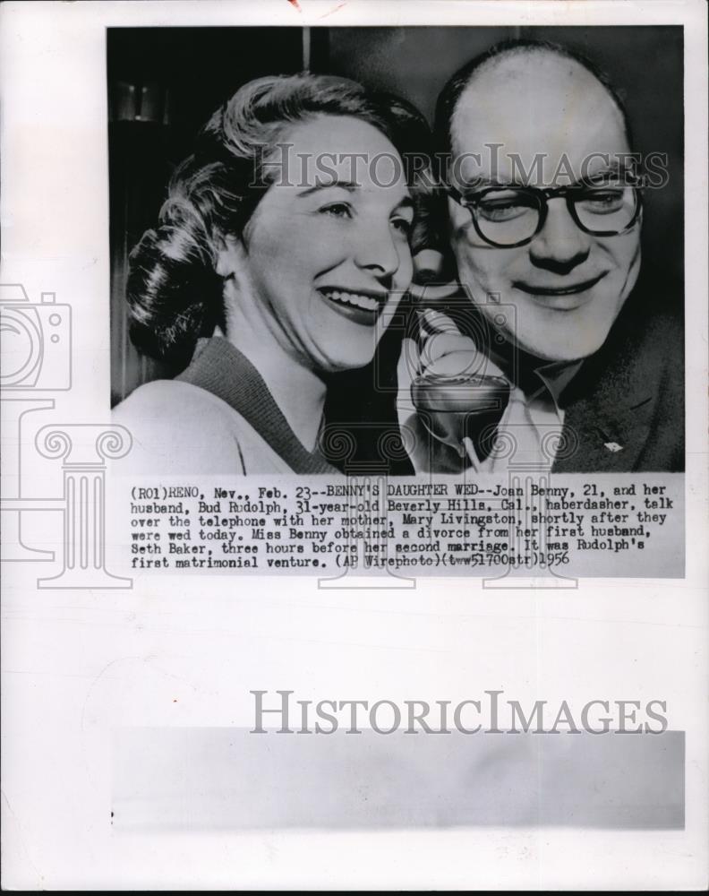 1956 Wire Photo Mrs Joan Benny Rudolph divorced 2nd husband, Alan Rudolph - Historic Images
