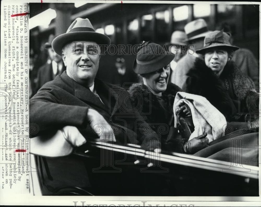 1973 Wire Photo President Franklin Roosevelt and secretary Marguerite LeHand - Historic Images