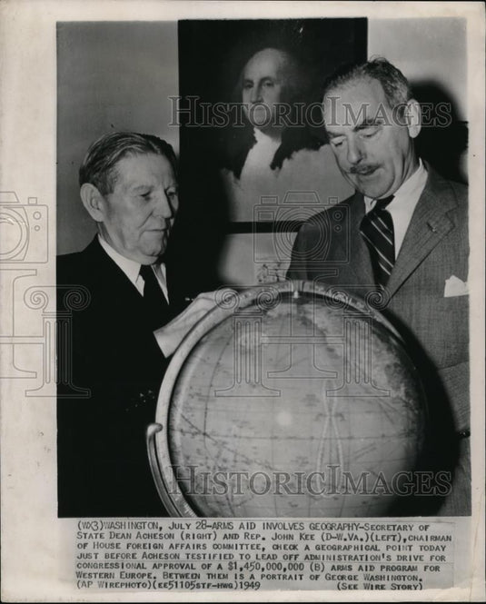 1949 Wire Photo Representative John Kee & Secretary of State Dean Acheson - Historic Images