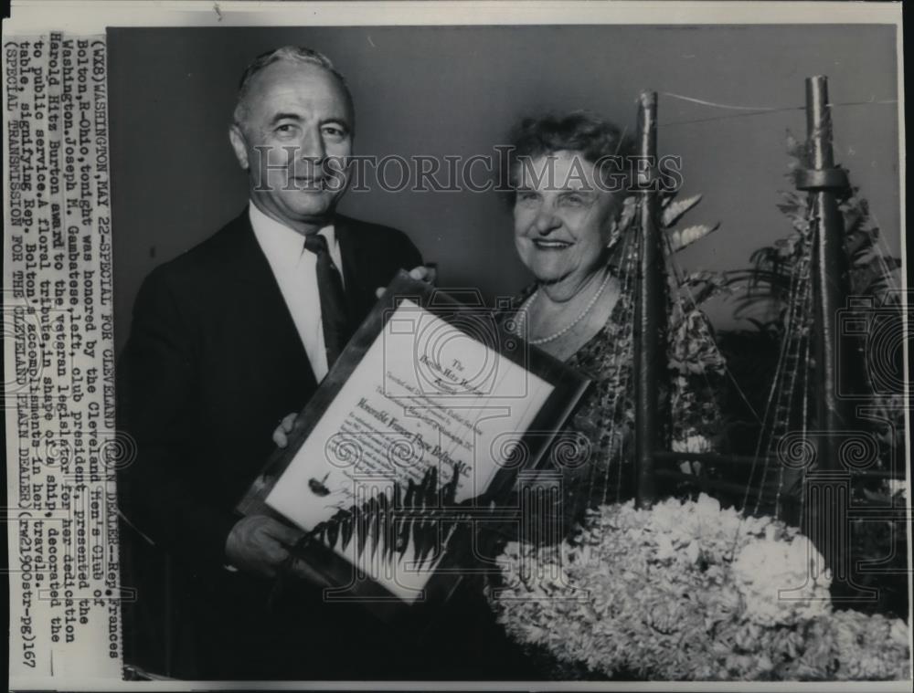 1967 Wire Photo Joseph M. Gambatese and Rep. Frances P. Bolton - cvw02494 - Historic Images