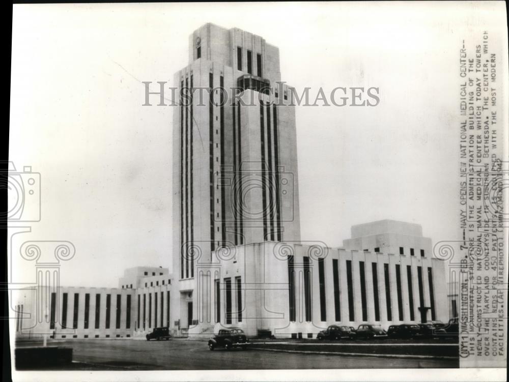 1942 Wire Photo The Navy&#39;s The new National Medical Center&#39;s Admin. Building - Historic Images