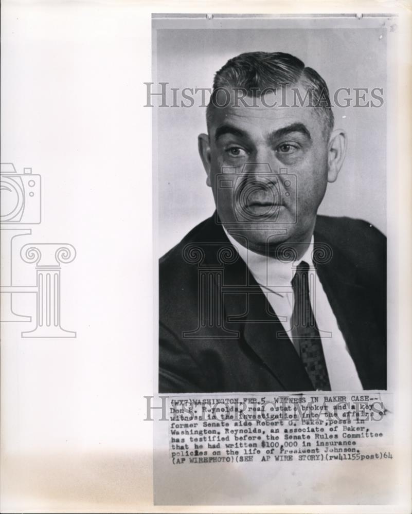 1964 Wire Photo Don B. Reynolds, real estate broker - cvw04661 - Historic Images