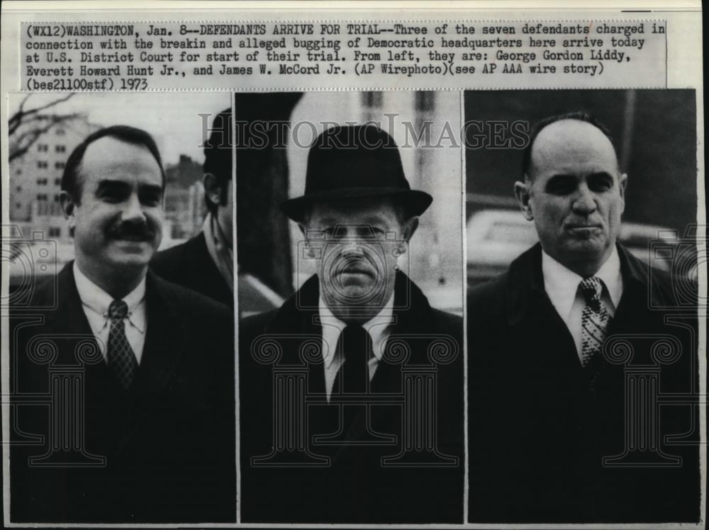 1973 Wire Photo Three of the seven defendants charged in Watergate Bugging case - Historic Images