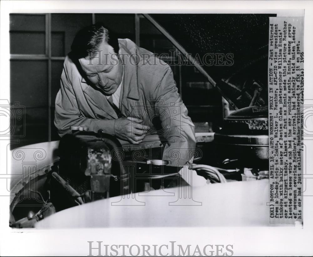 1956 Wire Photo Walter Reuther, AFL-CIO vice president from a ten day trip - Historic Images