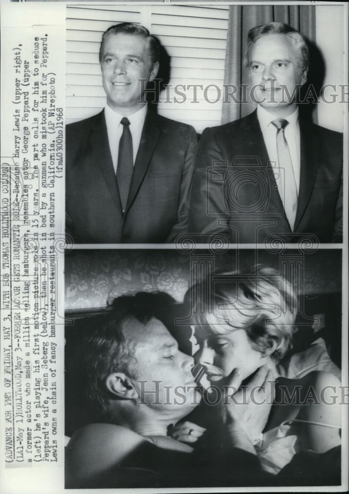 1968 Wire Photo Actor Harry Lewis gets romantic role in his 1st motion picture - Historic Images