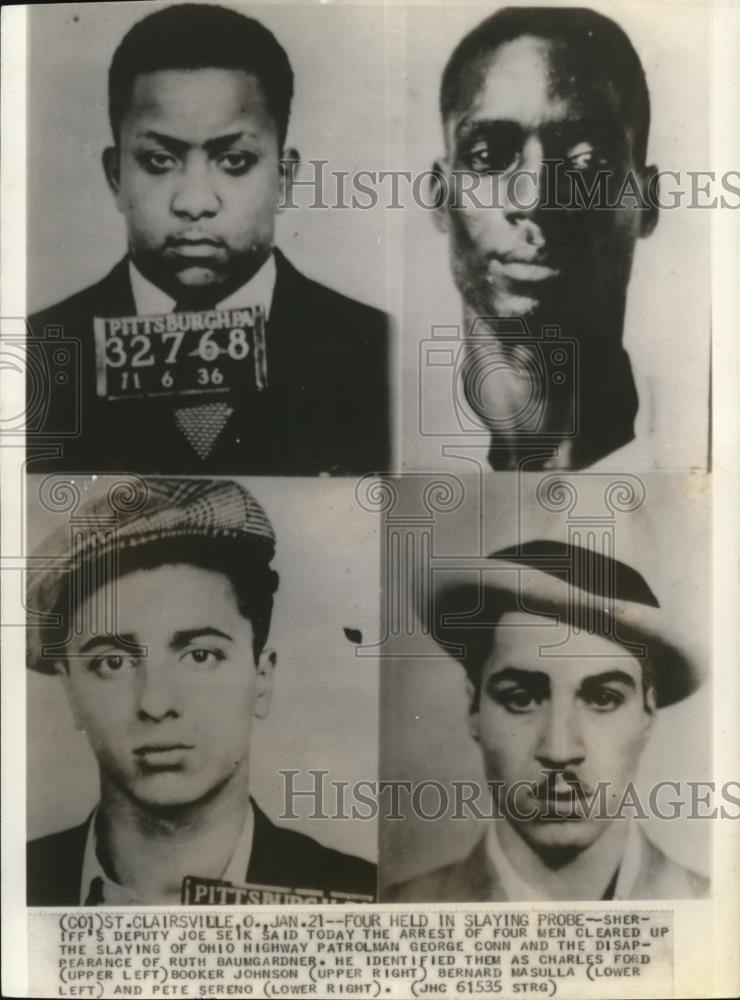 1938 Wire Photo Charles Ford, Booker Johnson, Bernard Basulla and Pete Sereno - Historic Images