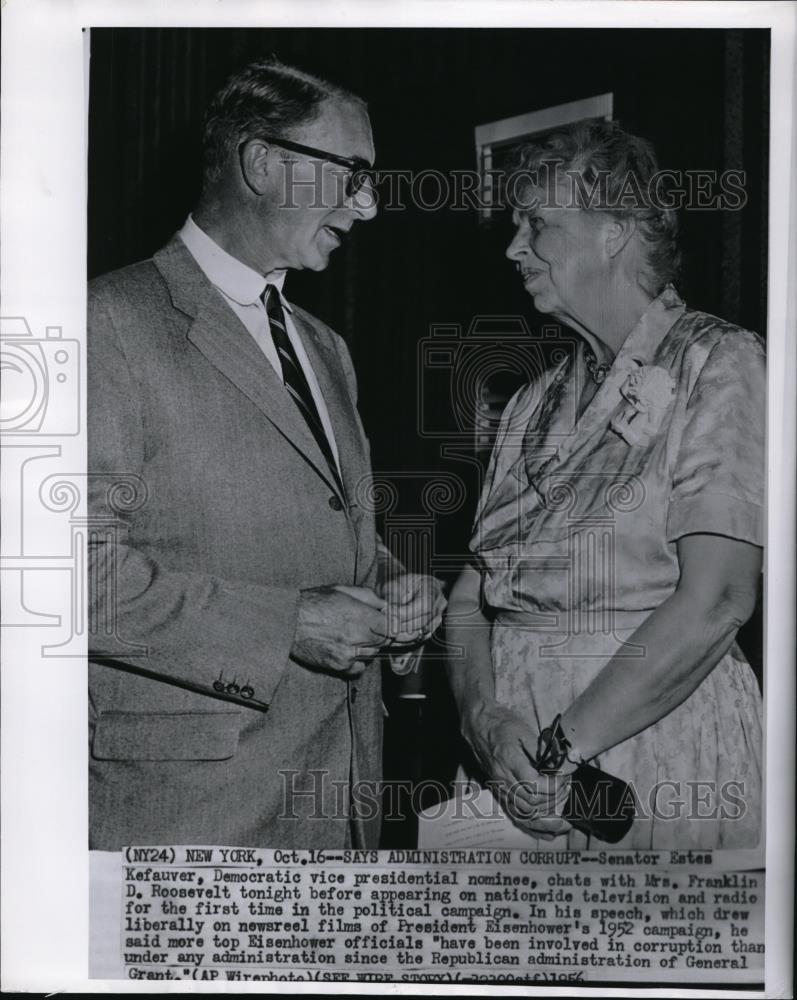 1956 Wire Photo Senator Estes Kefauver, Democratic vice presidential nominees. - Historic Images