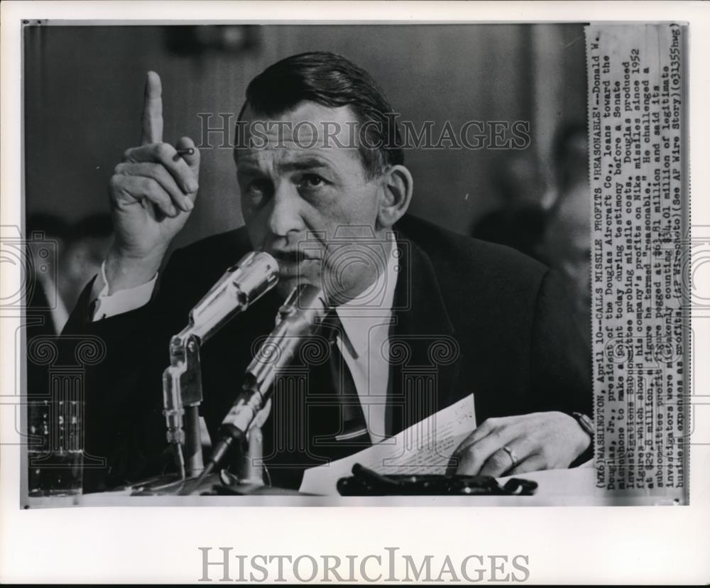 1952 Wire Photo Donald M Douglas Jr, president of the Douglas Aircraft Co - Historic Images