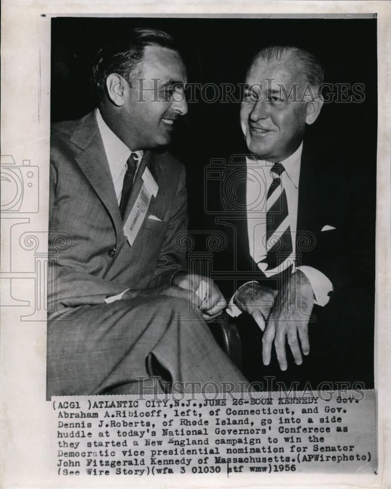 1956 Wire Photo Gov. Ribicoff for New England campaign to V.P. nominations - Historic Images