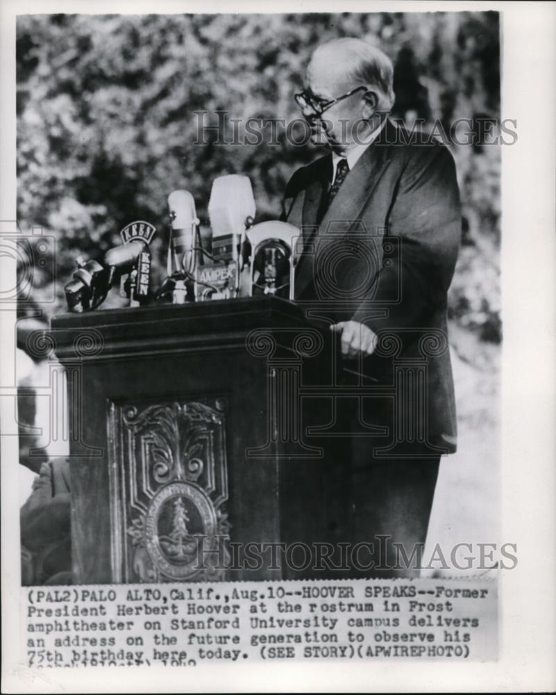 1949 Wire Photo Hoover Speaks for the future generation - cvw02794 - Historic Images