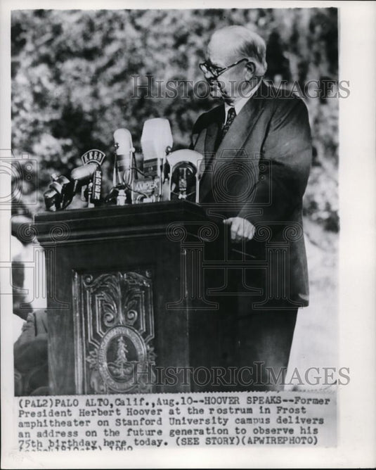 1949 Wire Photo Hoover Speaks for the future generation - cvw02794 - Historic Images