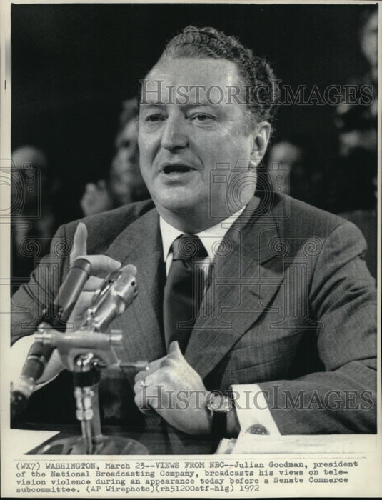 1972 Wire Photo Julian Goodman President of National Broadcasting Company. - Historic Images