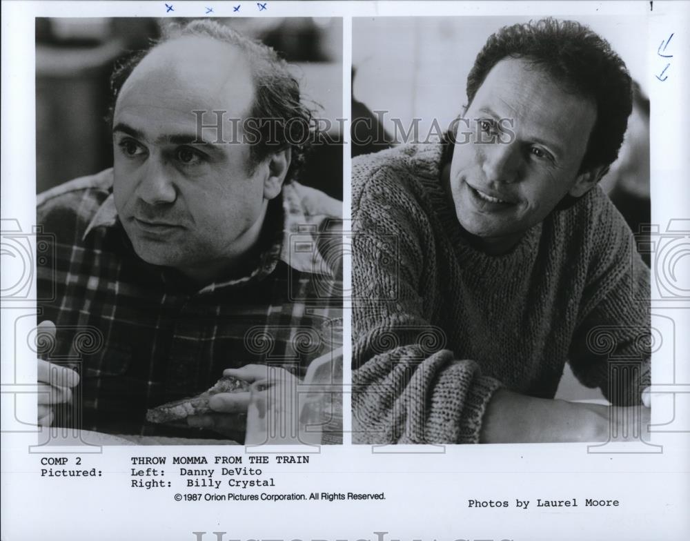 1987 Press Photo Danny DeVito &amp; Billy Crystal in Throw Momma From the Train - Historic Images