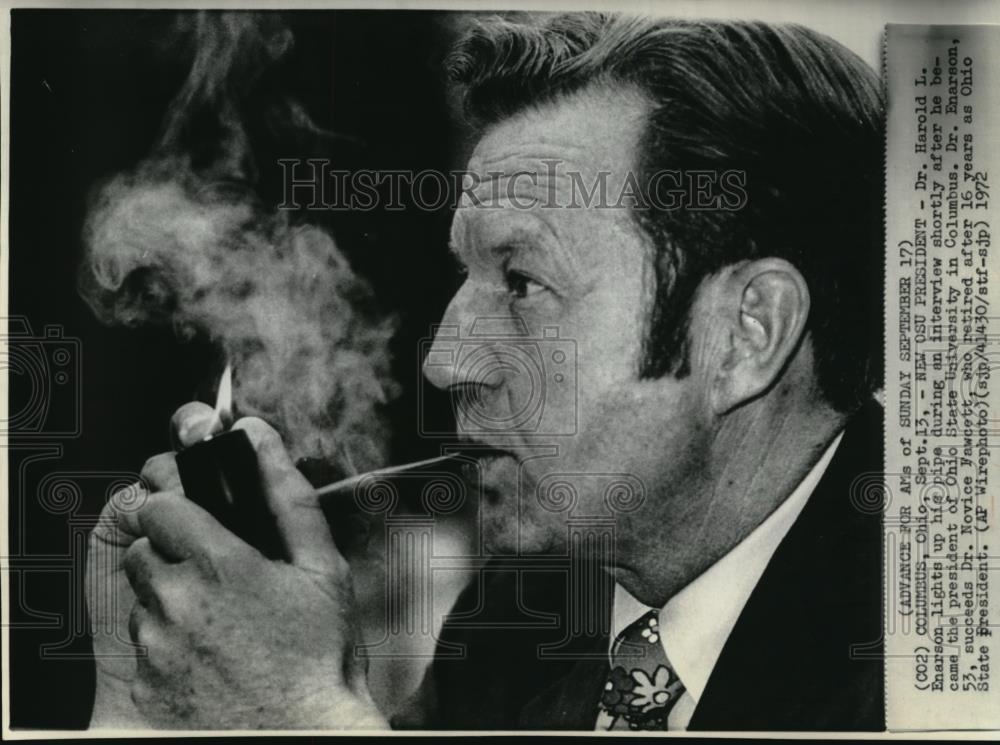 1972 Wire Photo Dr. Harold L. Enarson, president of the Ohio State University - Historic Images