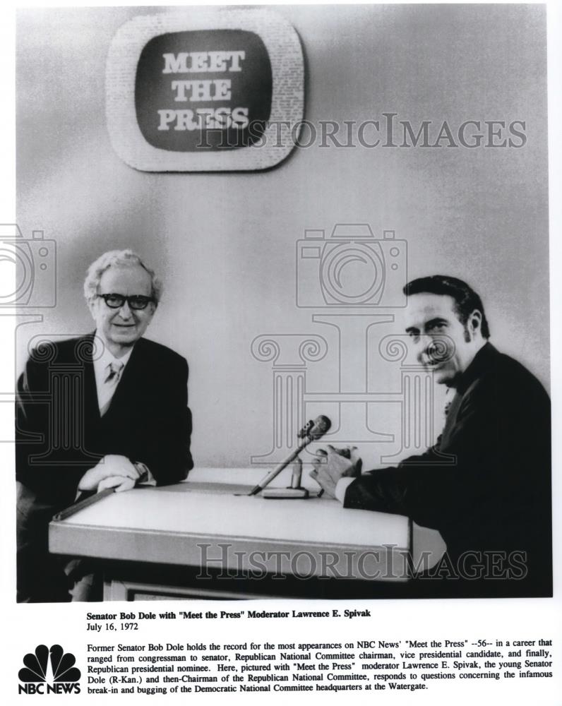 1972 Press Photo Sen. Bob Dole Lawrence E. Spivak on Meet the Press - cvp36489 - Historic Images
