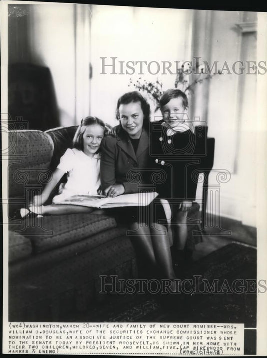 1939 Wire Photo The family of a new court nominee, Mrs.William Douglas - Historic Images