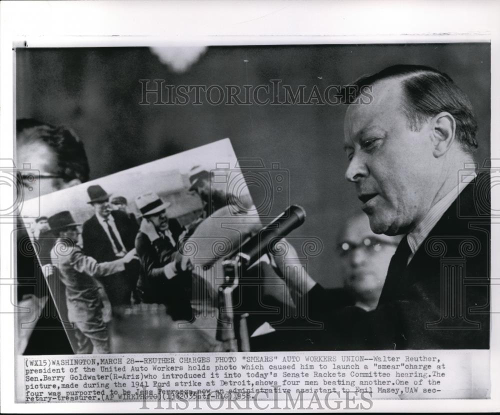 1958 Wire Photo Walter Reuther, United Auto Workers President - cvw04855 - Historic Images