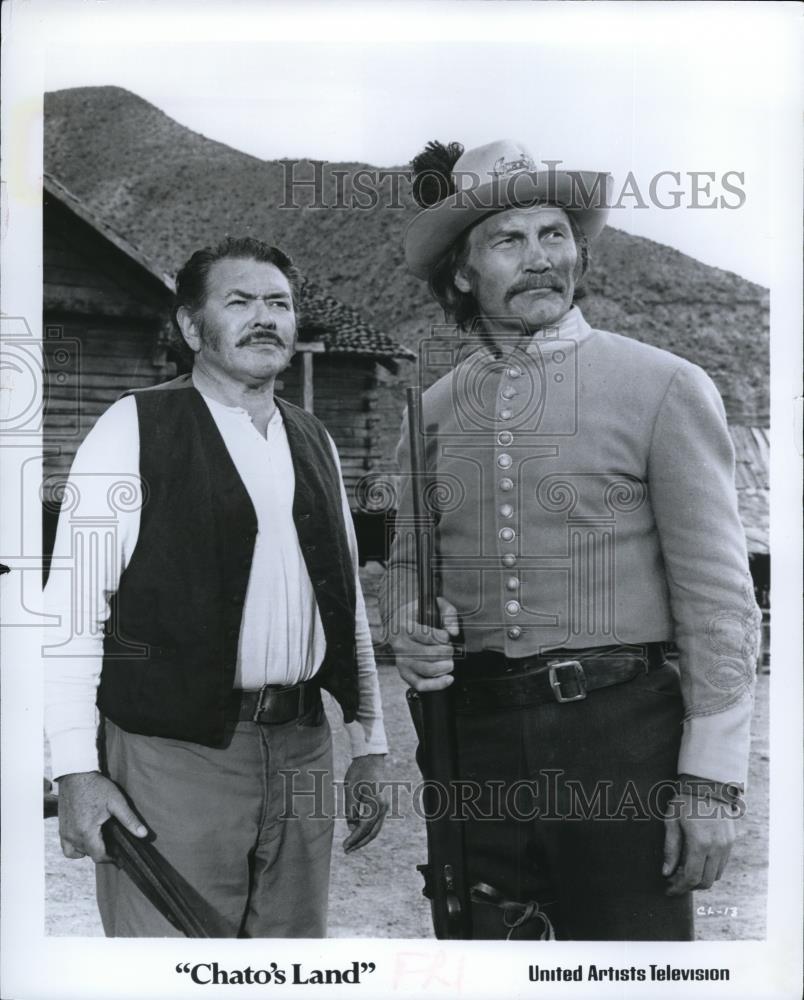 Undated Press Photo Simon Oakland and Jack Palance star in Chato's Land - Historic Images