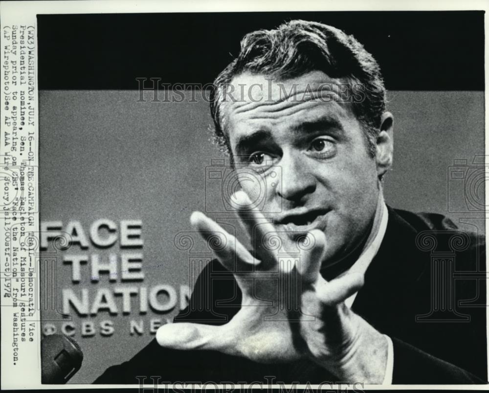 1972 Wire Photo Democratic Vice Presidential nominee, Sen. Thomas Eagleton - Historic Images