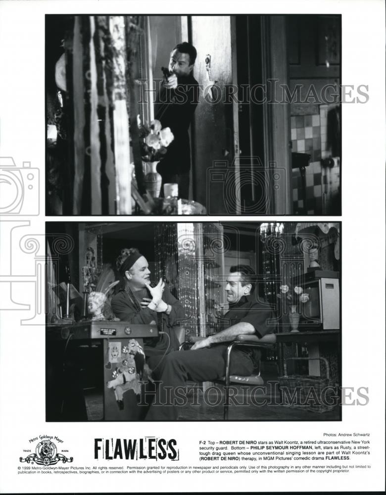 1999 Press Photo Robert De Niro and Philip Seymour Hoffman star in Flawless - Historic Images