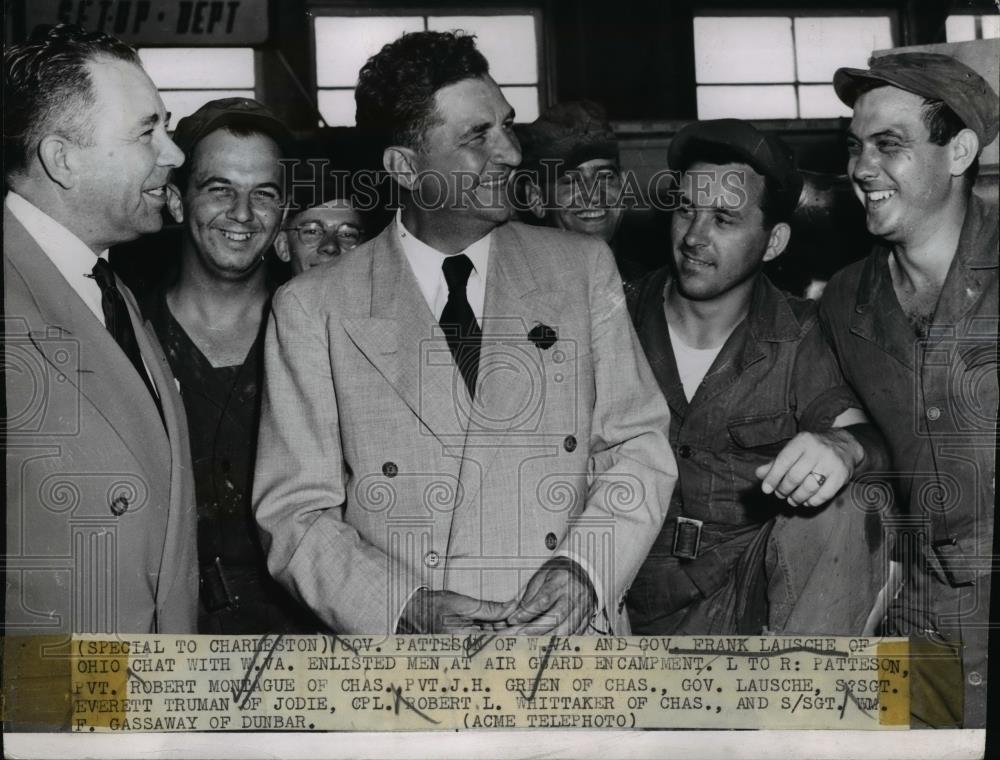 1950 Press Photo Ohio Governor Frank Lausche &amp; Gov Patteson of W Virginia - Historic Images