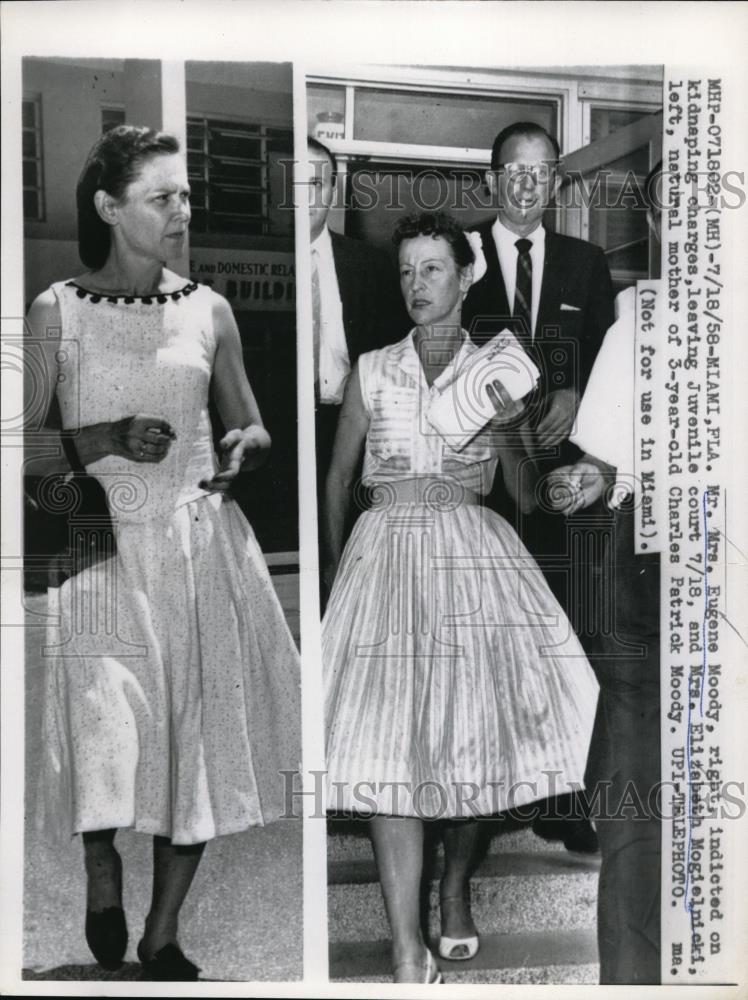 1958 Press Photo Mr and Mrs.Eugene Moody indicted on kidnaping charges. - Historic Images