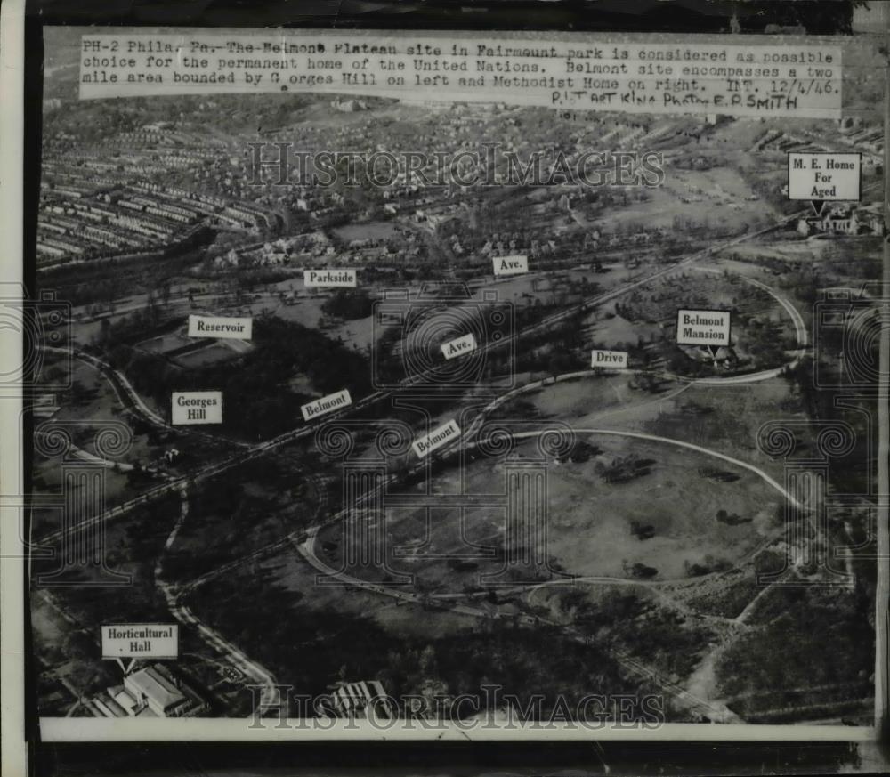 1946 Press Photo Melmont Plateau in Fairmount Pairmount Park Philladelphia - Historic Images