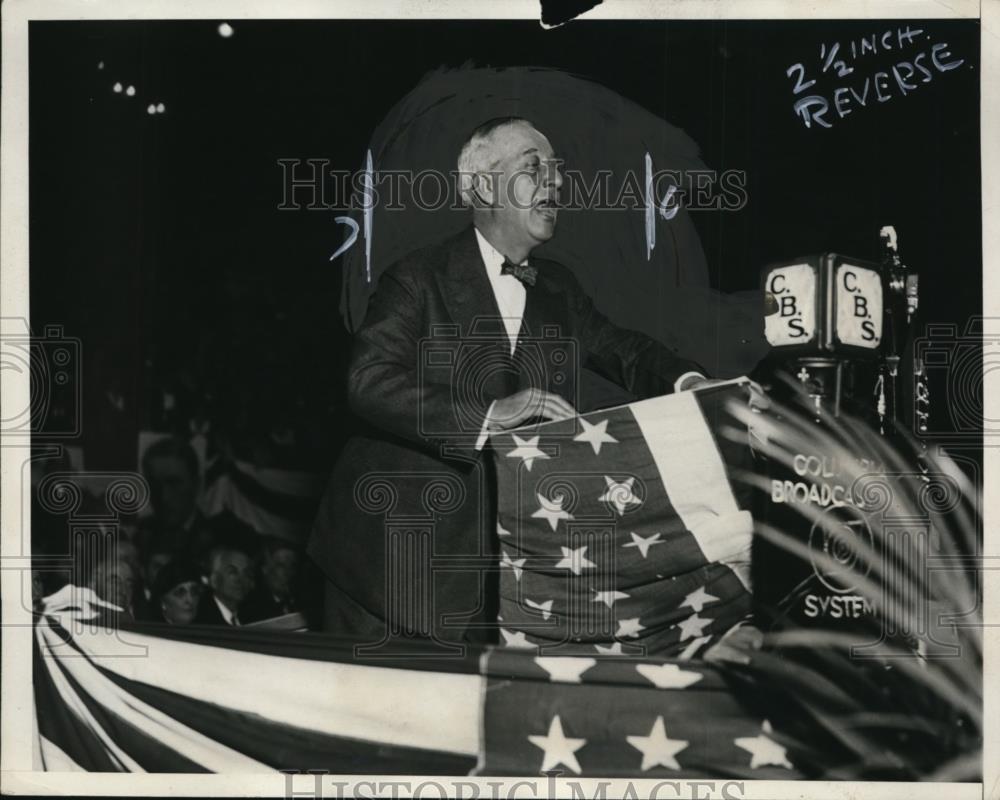 1932 Press Photo Former Governor Alfred Smith of NY at Rally at Madison Square - Historic Images