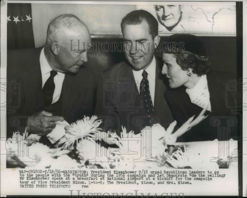 1965 Press Photo President Eisenhower With Vice President Nixon, And Mrs. Nixon - Historic Images