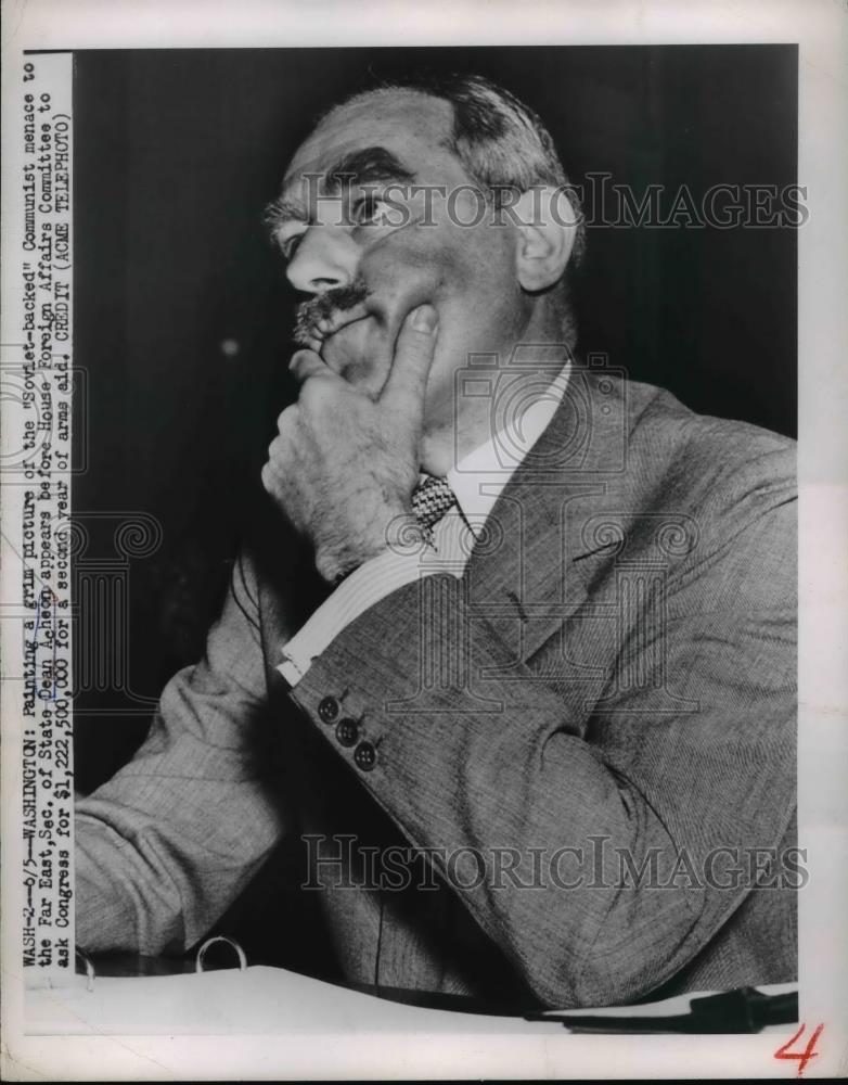 1950 Press Photo Secretary of State Sean Acheson at Foreign Affairs Committee - Historic Images