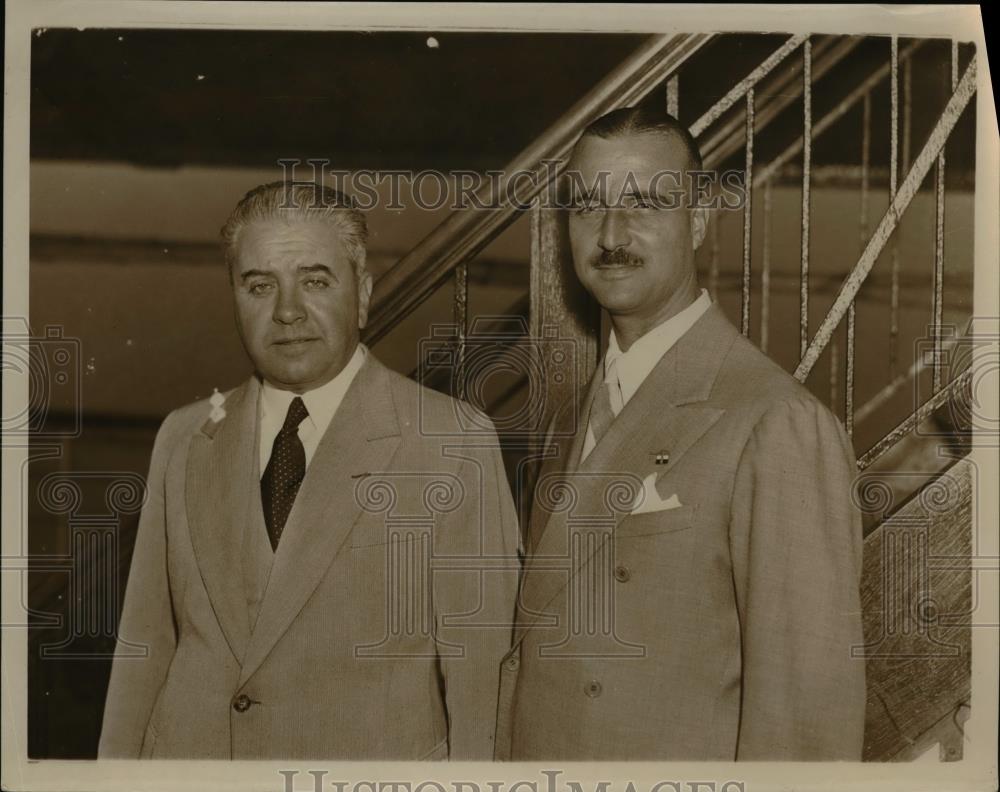 1937 Press Photo Orazio Pedrazzi and architect Michelle E. Vica. - Historic Images