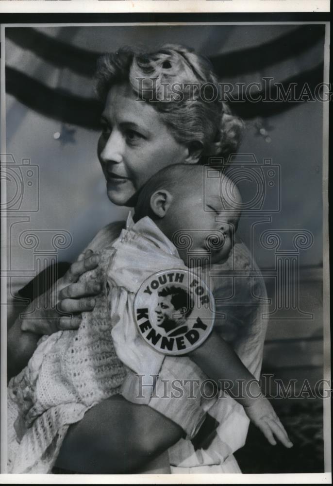 1960 Press Photo Youth for Kennedy, Sherry Lynn DeMent, Mrs. L.D. DeMent LA - Historic Images