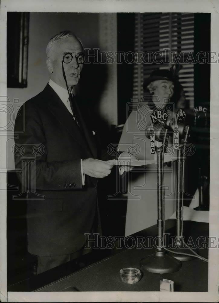 1936 Press Photo Secretary of State Cordell Hiull at his Washington office - Historic Images