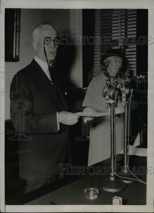 1936 Press Photo Secretary of State Cordell Hiull at his Washington office - Historic Images