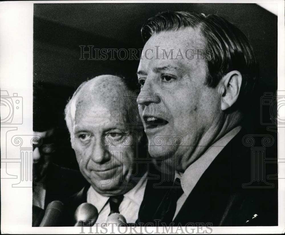 1970 Press Photo Sen Ralph Yarborough and Sen Jacob Javits in Washington DC - Historic Images