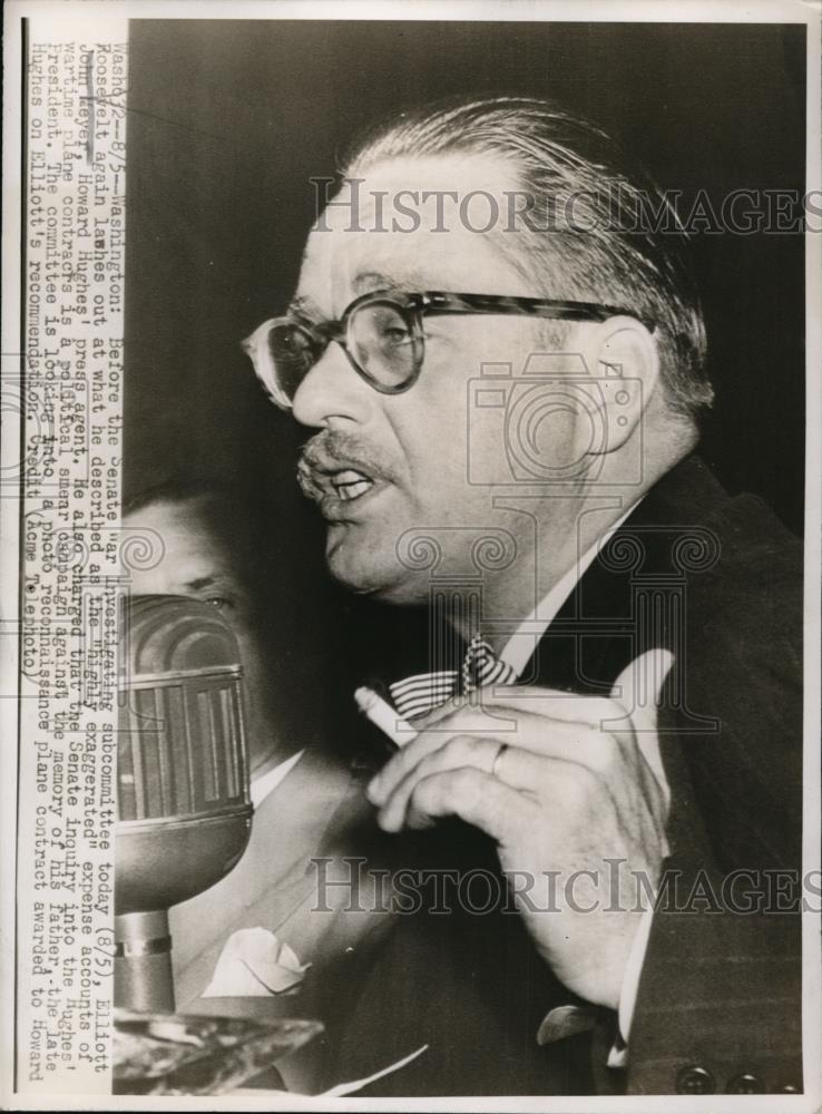 1947 Press Photo Elliot Roosevelt at the Senate War Investigation Committee - Historic Images