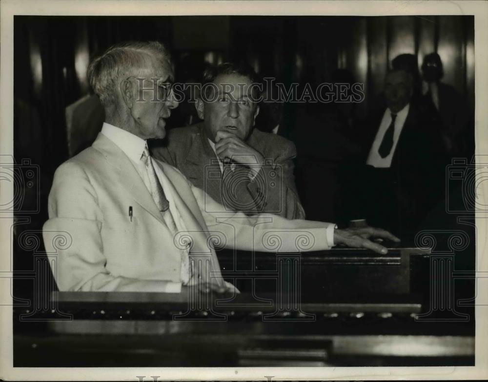 1936 Press Photo Dr Francis E Townsend + Sheridan Downey in court - Historic Images