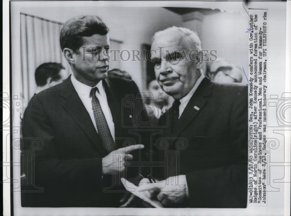 1960 Press Photo Washington: John Kennedy with Luther Hodges - Historic Images