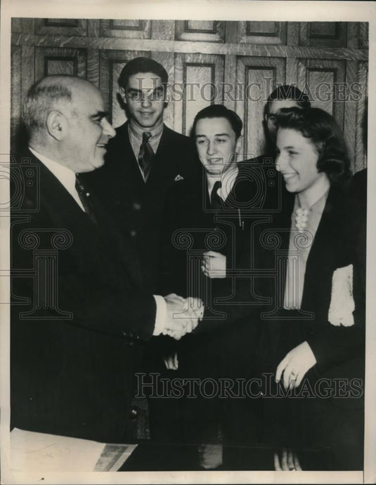 1938 Press Photo NY Governor Herbert Lehman & Helen Reale at Albany NY - Historic Images