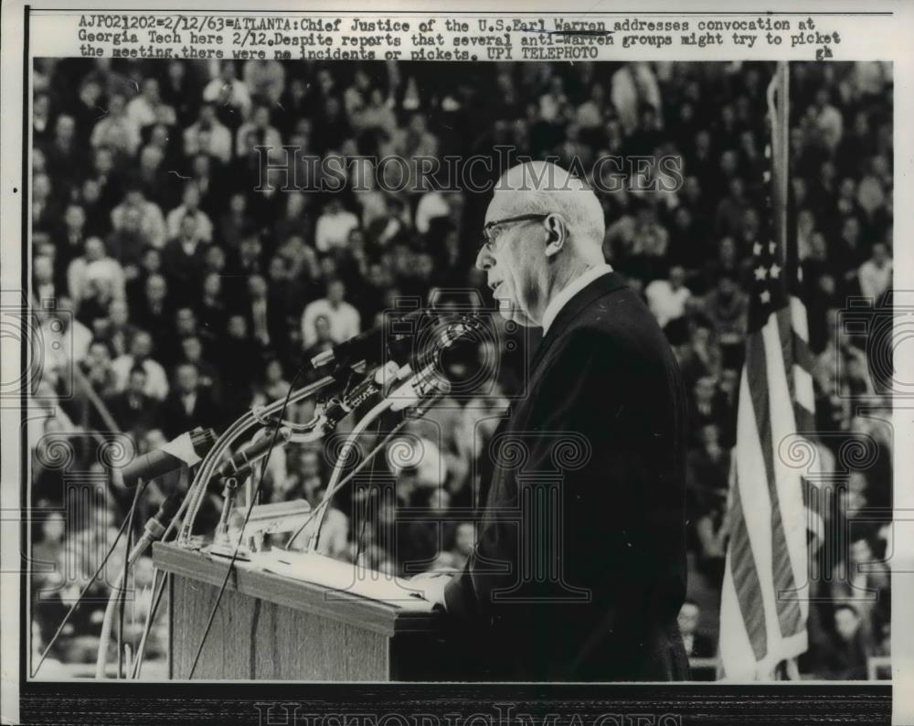 1963 Press Photo Chief Justice Of The U.S. Earl Warren - Historic Images