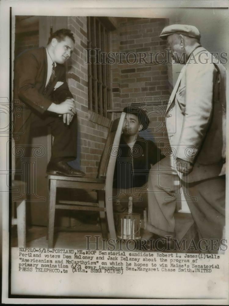 1954 Press Photo Portland Me Senatorial candidate Robert L Jones - Historic Images
