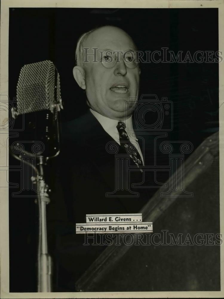 1939 Press Photo Willard E. Givens, Executive Secretary Natl. Education Assoc. - Historic Images