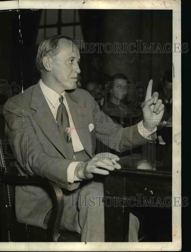 1938 Press Photo Harry L Hopkins at Senate Unemployment committee - Historic Images