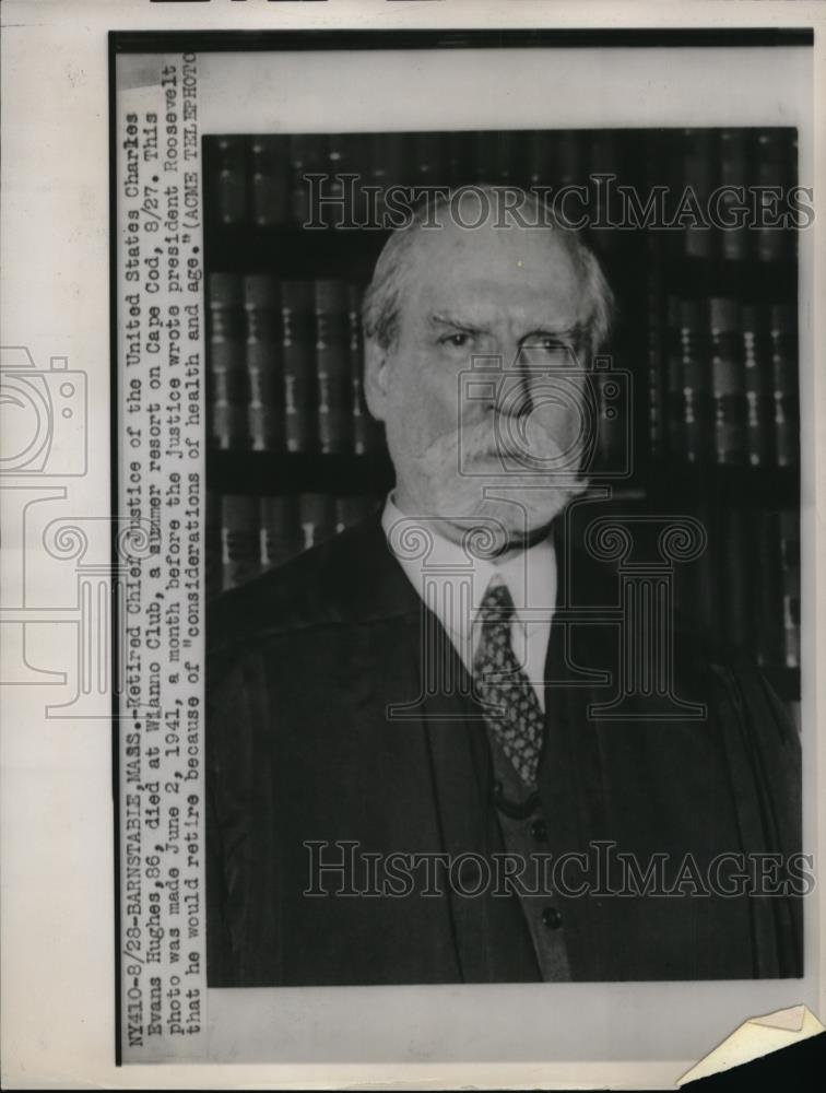 1948 Press Photo Barnstable Massachusetts, Charles Evans Hughes Supreme Court - Historic Images