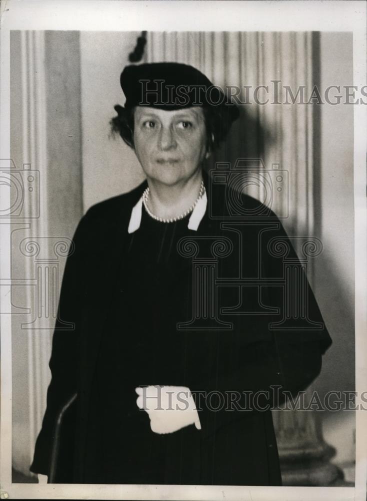 1937 Press Photo Frances Perkins At White House Washington DC Meeting Roosevelt - Historic Images