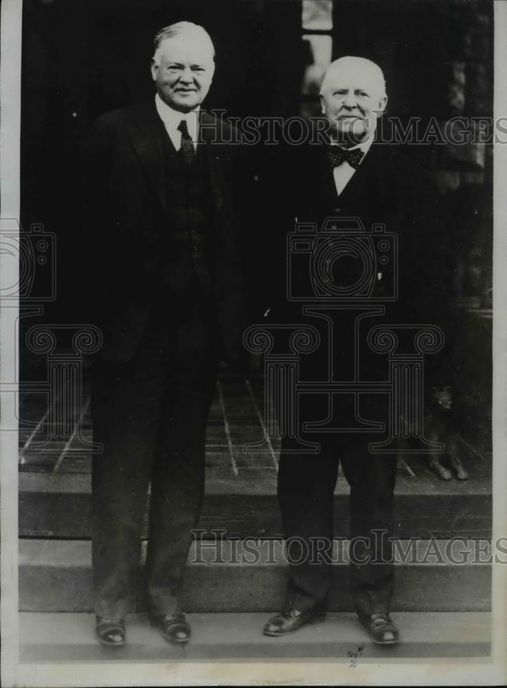 1934 Press Photo Former President Hoover and William Allen White. - Historic Images