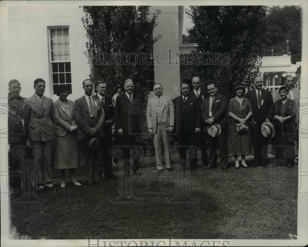 1932 Press Photo Pres Hoover, Emanuel Koveleski Washington D.C. - Historic Images