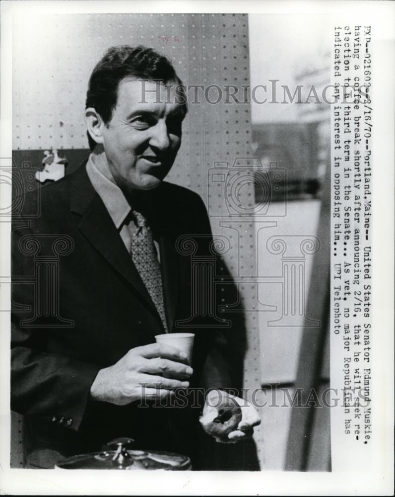 1970 Press Photo US Sen Edmund Muskie announced he will seek re election. - Historic Images