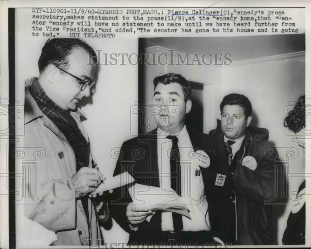 1960 Press Photo Hyannis Port Massachusetts, Pierre Salinger, Press Secretary - Historic Images