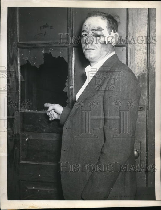 1944 Press Photo Frank Tyler recounts the shooting that killed his father in law - Historic Images